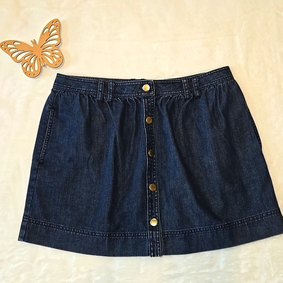 Fossil Dark Denim Button Up Skirt Size 6 - Picture 1 of 4